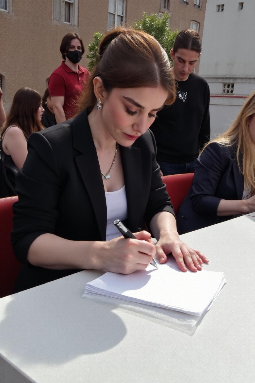 celebrity signing autographs