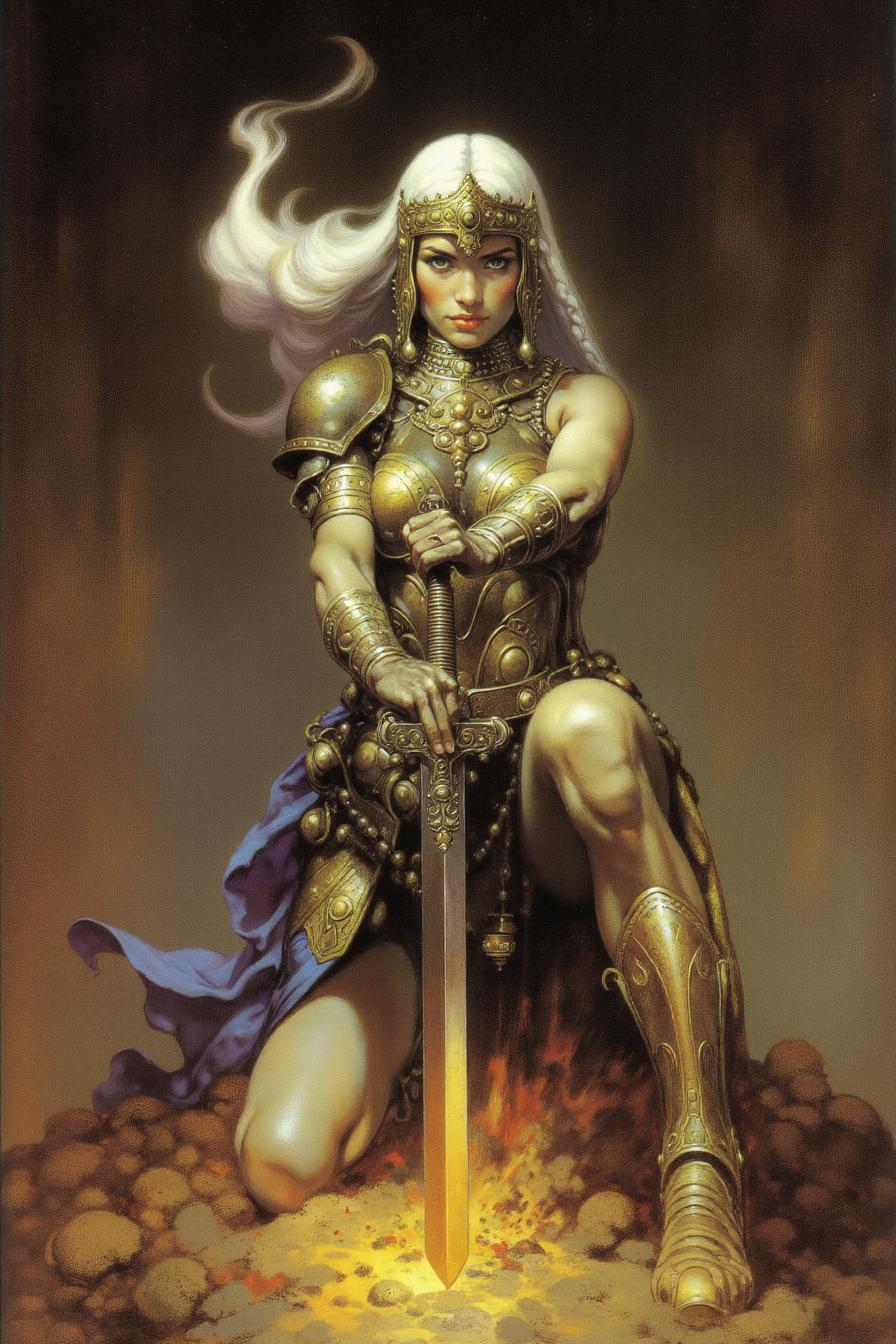 Frank Frazetta Style Oil Painting - FLUX